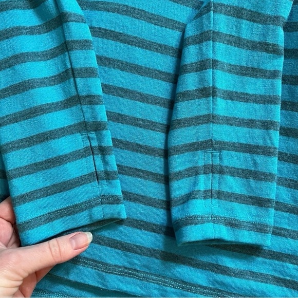 Icebreaker merino wool 260 blue stripe 1/4 zip medium - Picture 4 of 11